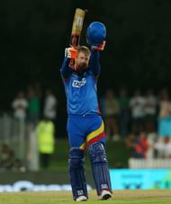 Henrich Klaasen celebrates a century in SA20 2023 (credit: Sportzpics)